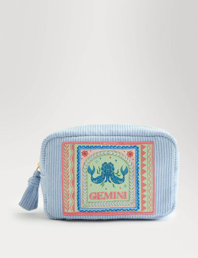 Kulturtasche Zwilling Sternzeichen Besticktes Design