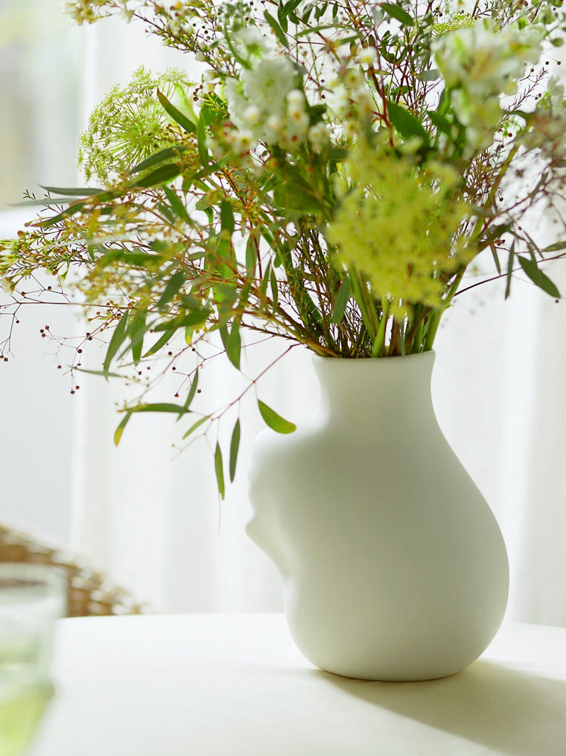 pols potten white upside down head vase H25cm, imported from the UK