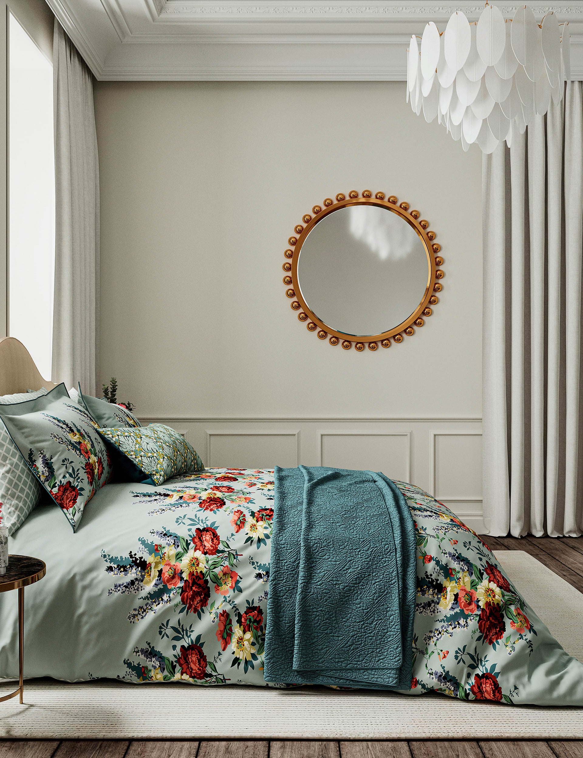 Botanical Harmony sateen bedding set (British brand)
