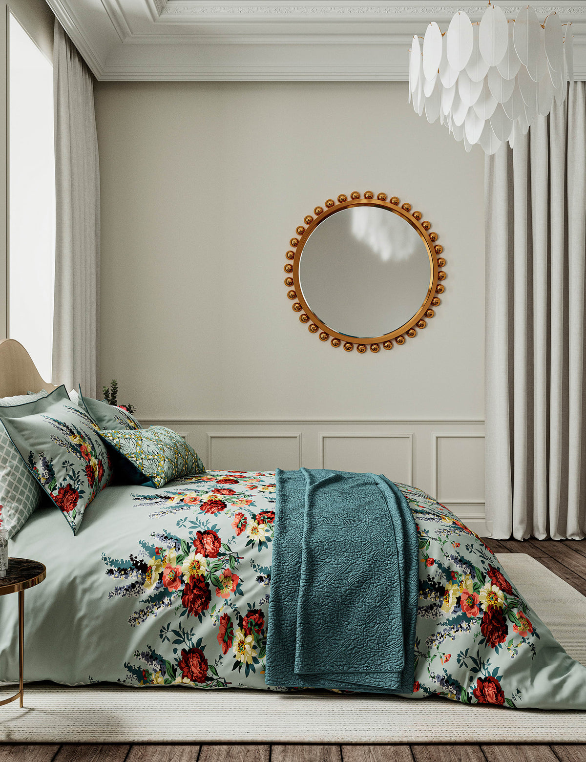 Botanical Harmony sateen bedding set (British brand)