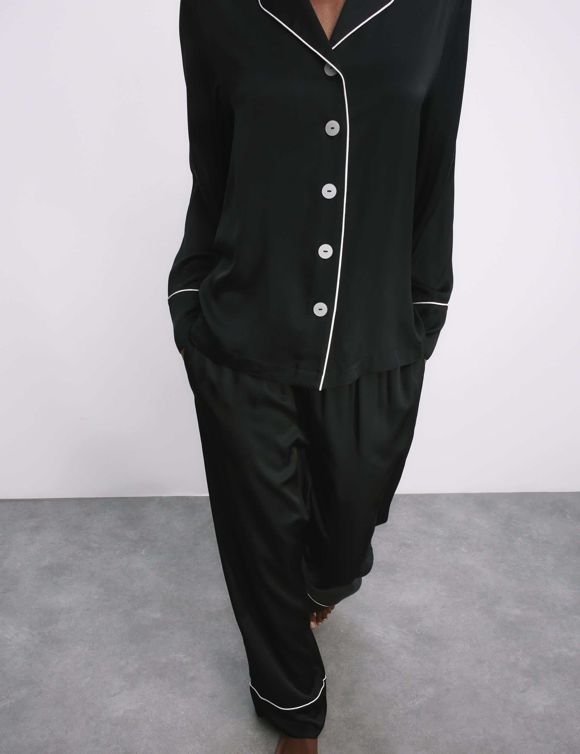 Autograph Satin Revere Pyjama Set (British brand)