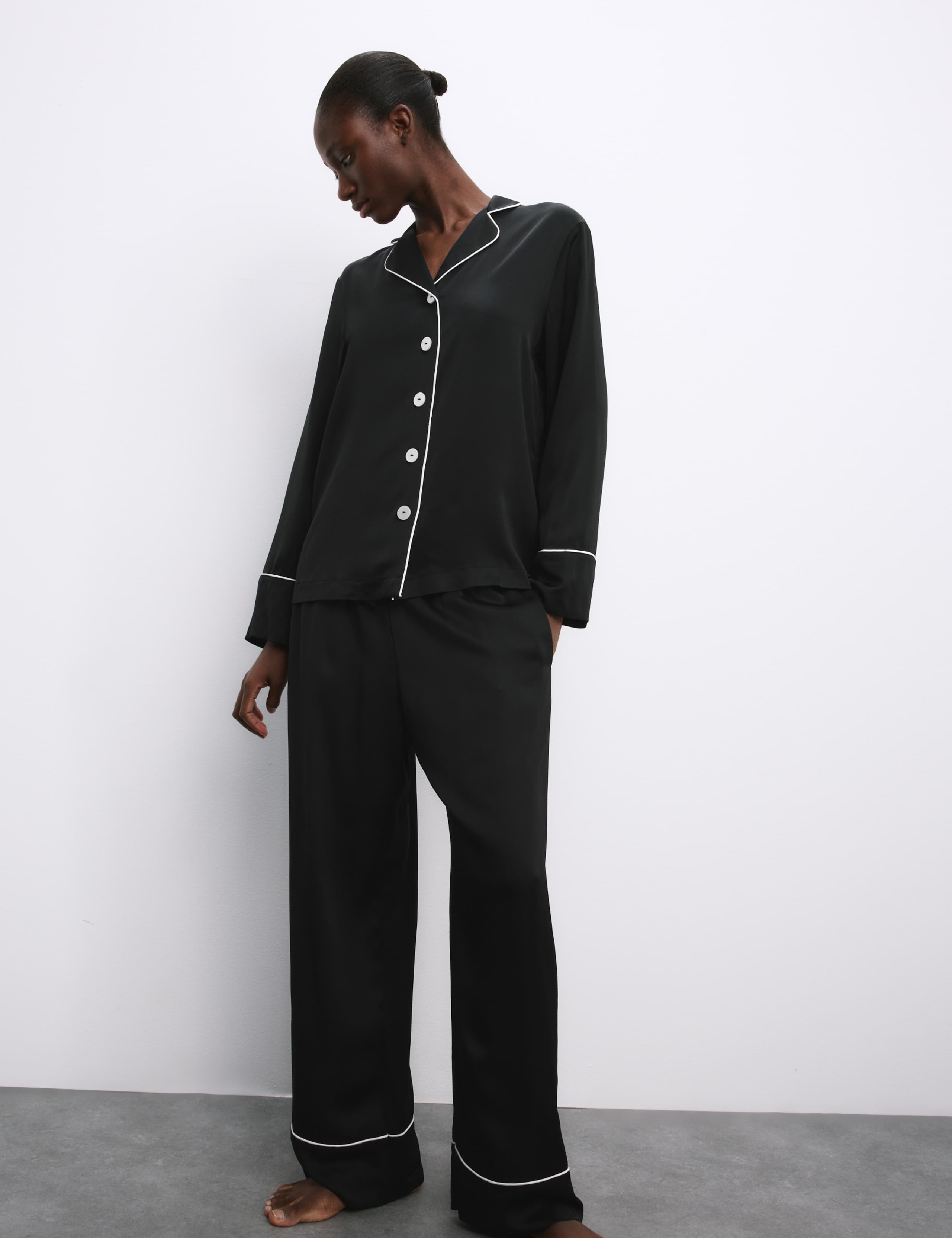 Autograph Satin Revere Pyjama Set (British brand)