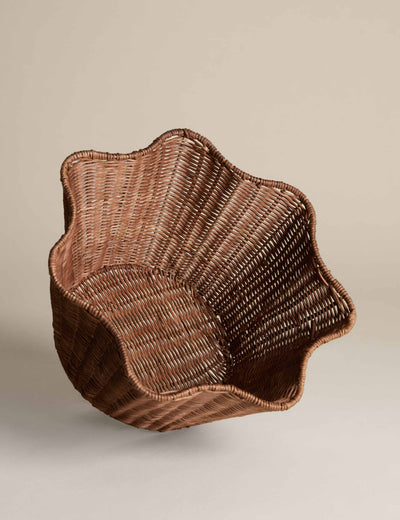 Scallop Rattan Bowl Storage Basket 35 cm