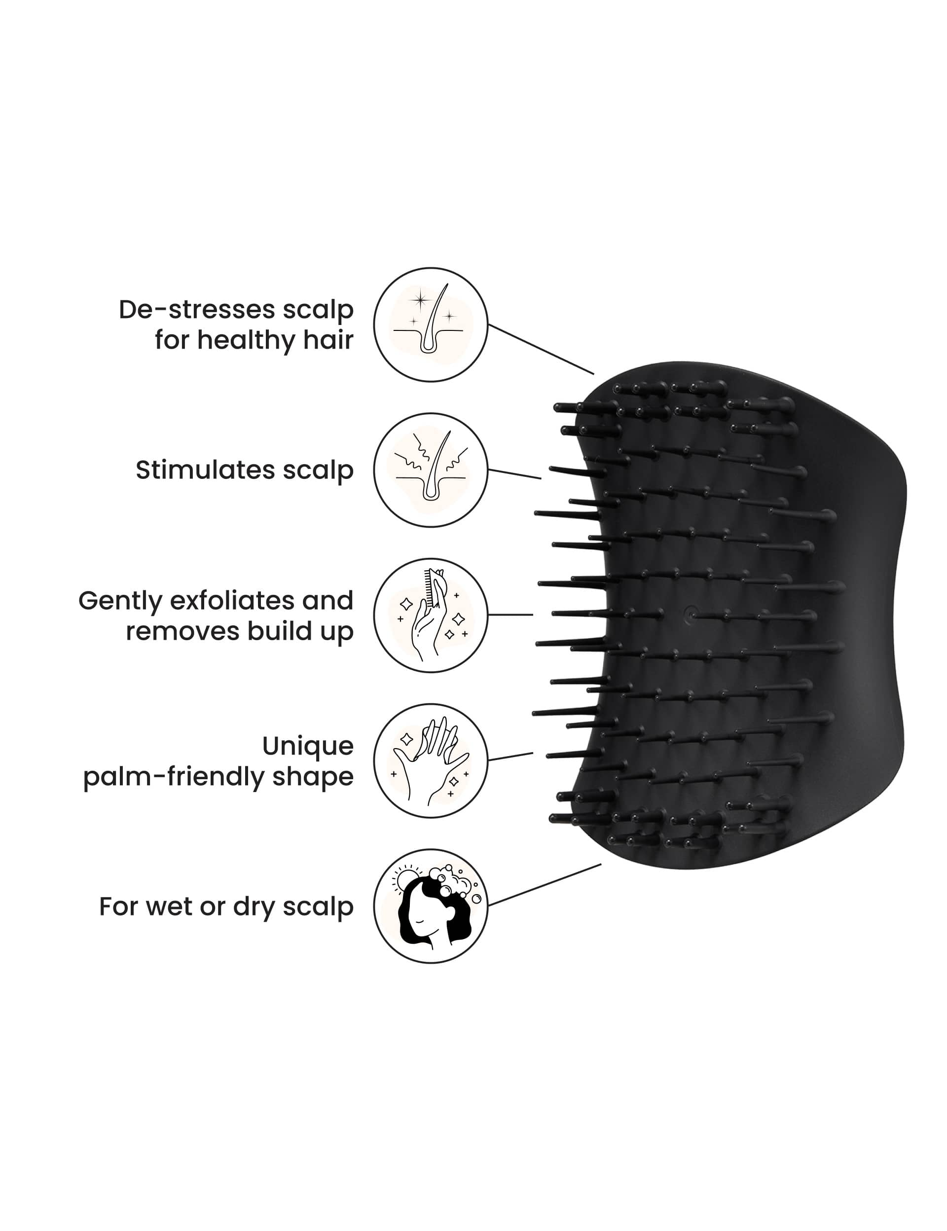 Tangle Teezer scalp brush Onyx Black 36g (British brand)