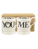 Set of 2 Black Toast You & Me Mugs