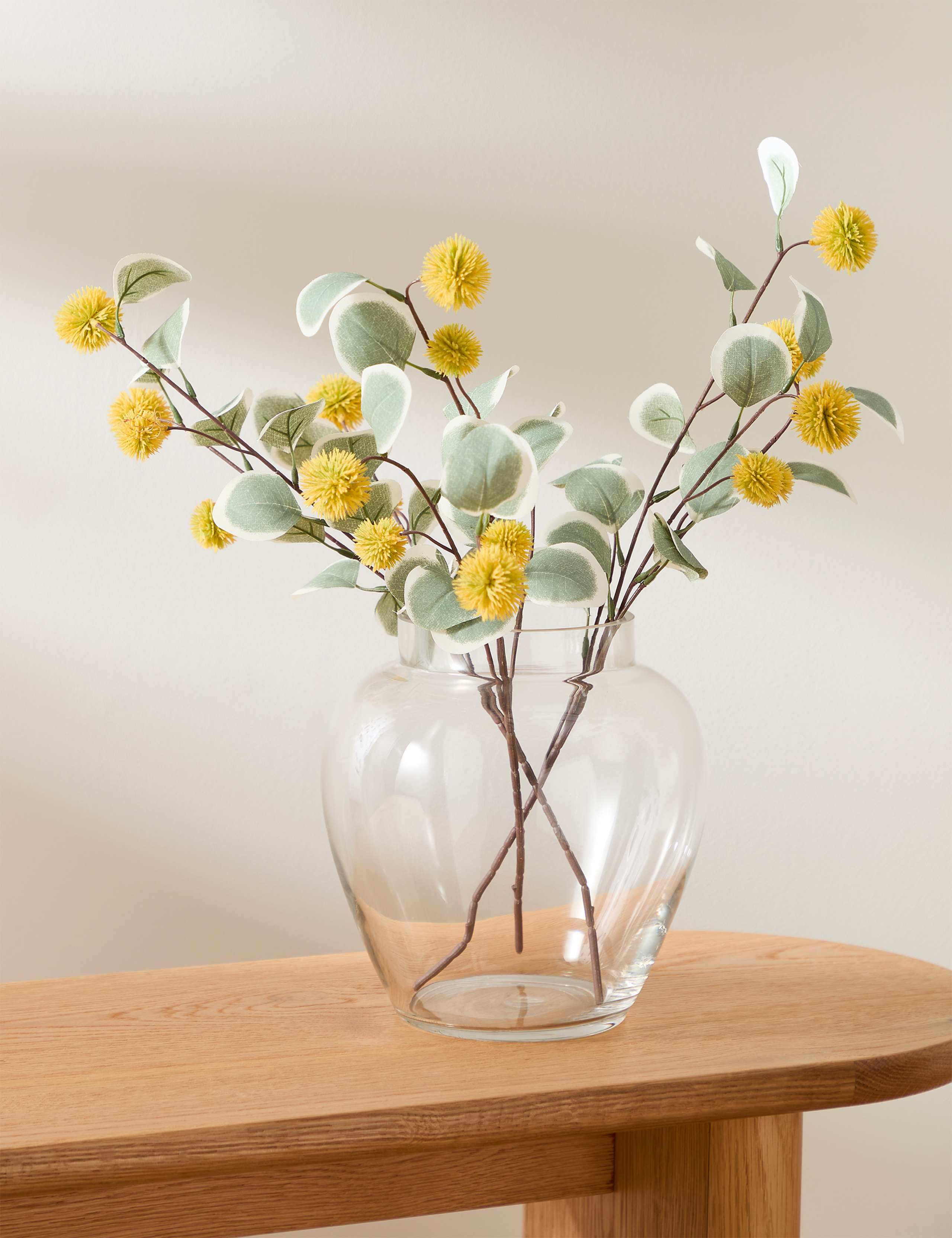 Set of 3 artificial eucalyptus single stems (British brand)