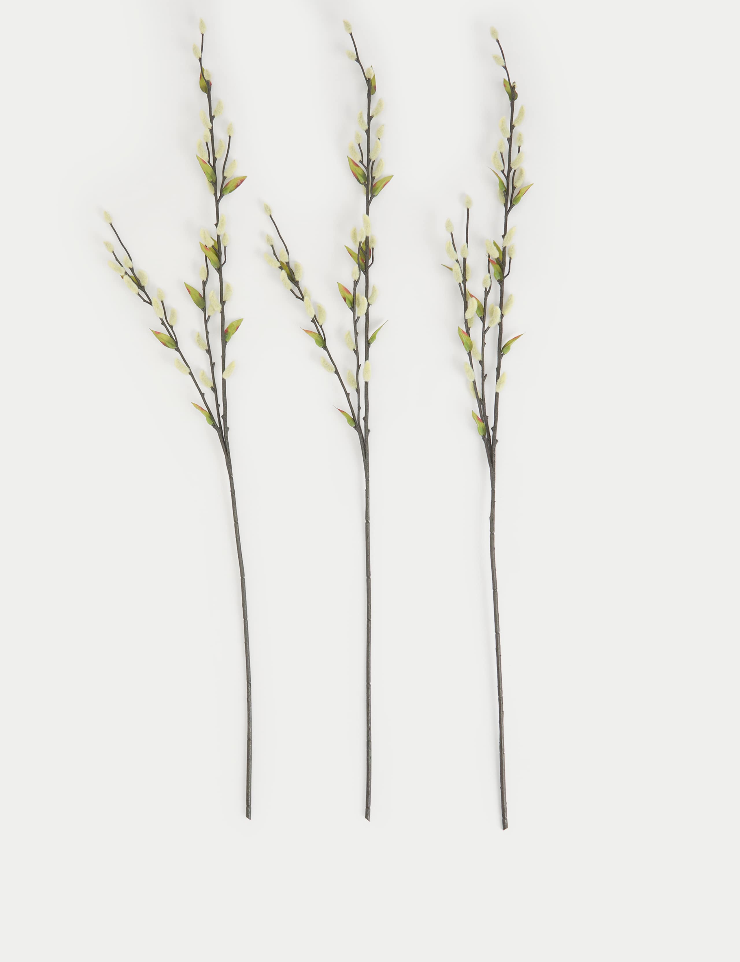 Set of three artificial willow single stems, 91.4 cm tall (British brand)