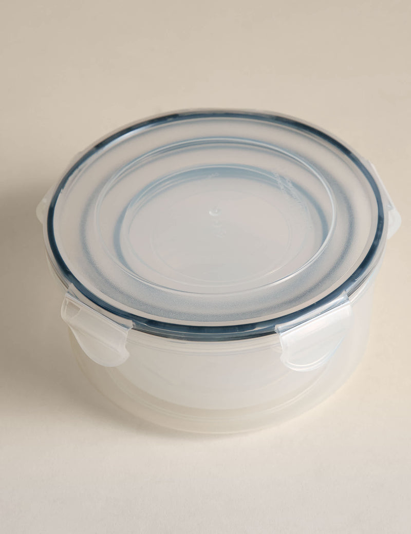 Set of three round clip storage containers 1.5L 800ml 400ml (British brand)