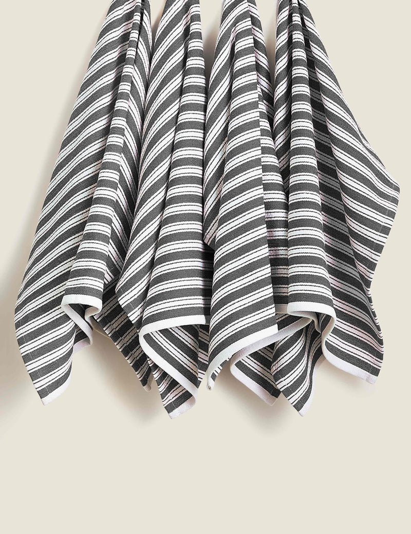 Set of 4 cotton-rich basket weave tea towels (British brand)