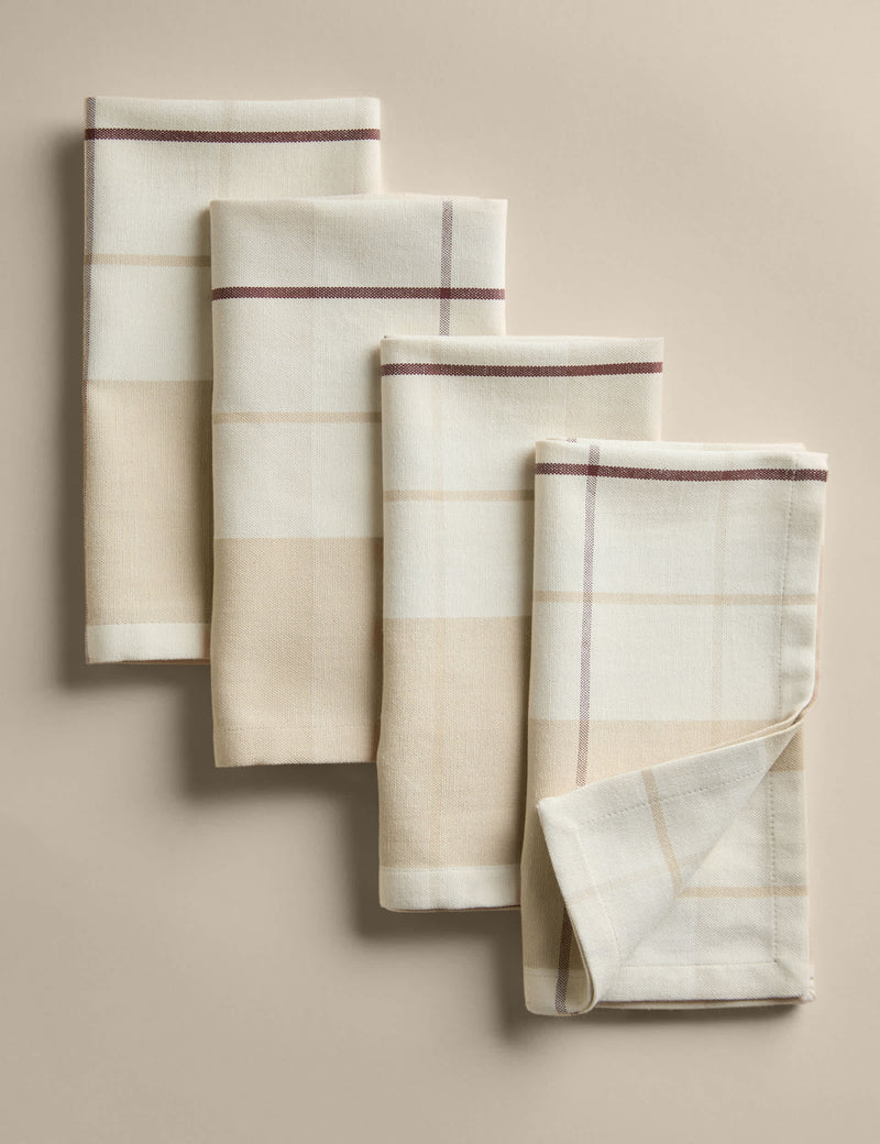 Set of 4 cotton rich checked napkins (British brand)