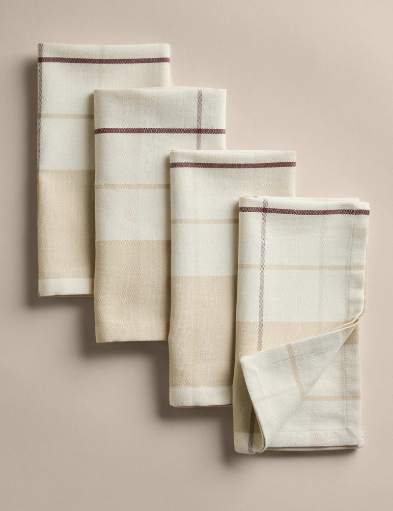 Set of 4 cotton rich checked napkins (British brand)