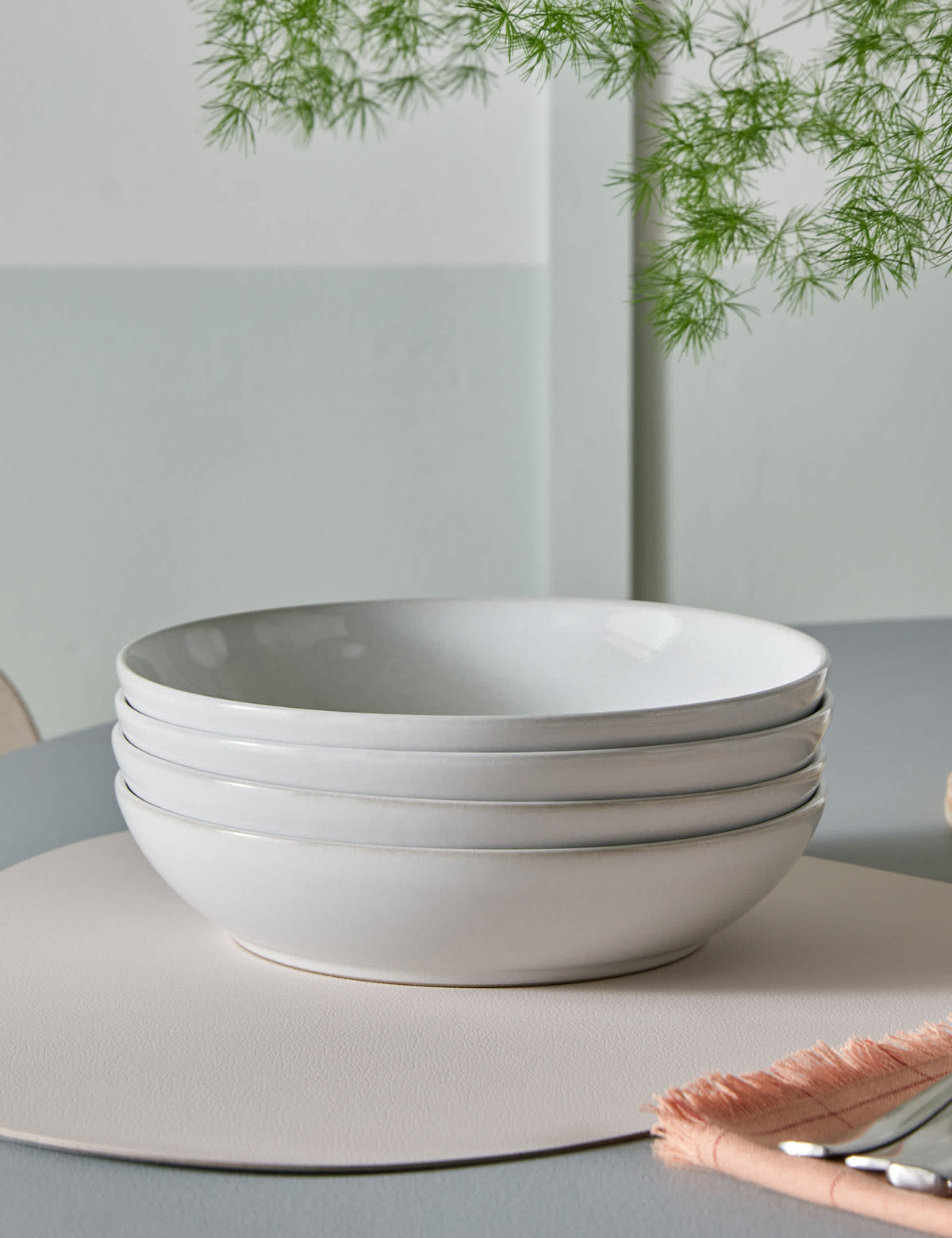 Denby cotton white pasta bowl set of 4 (British brand)