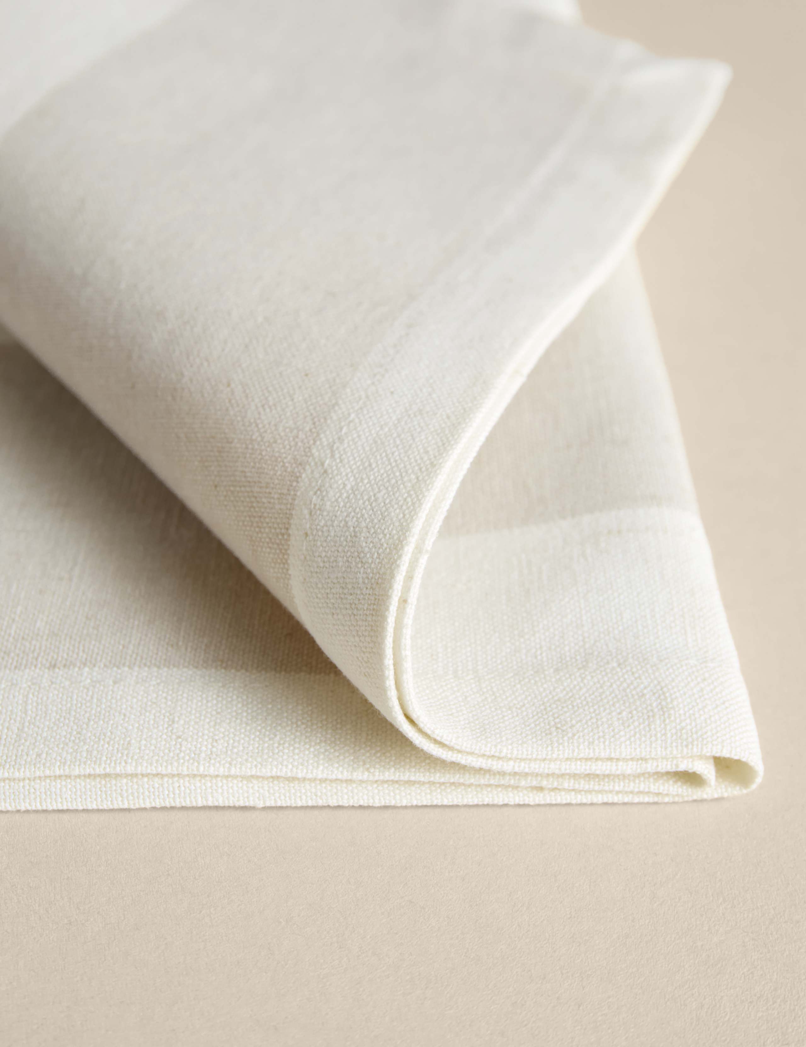 Cotton with linen wide stripe napkins, set of 4 (British brand)