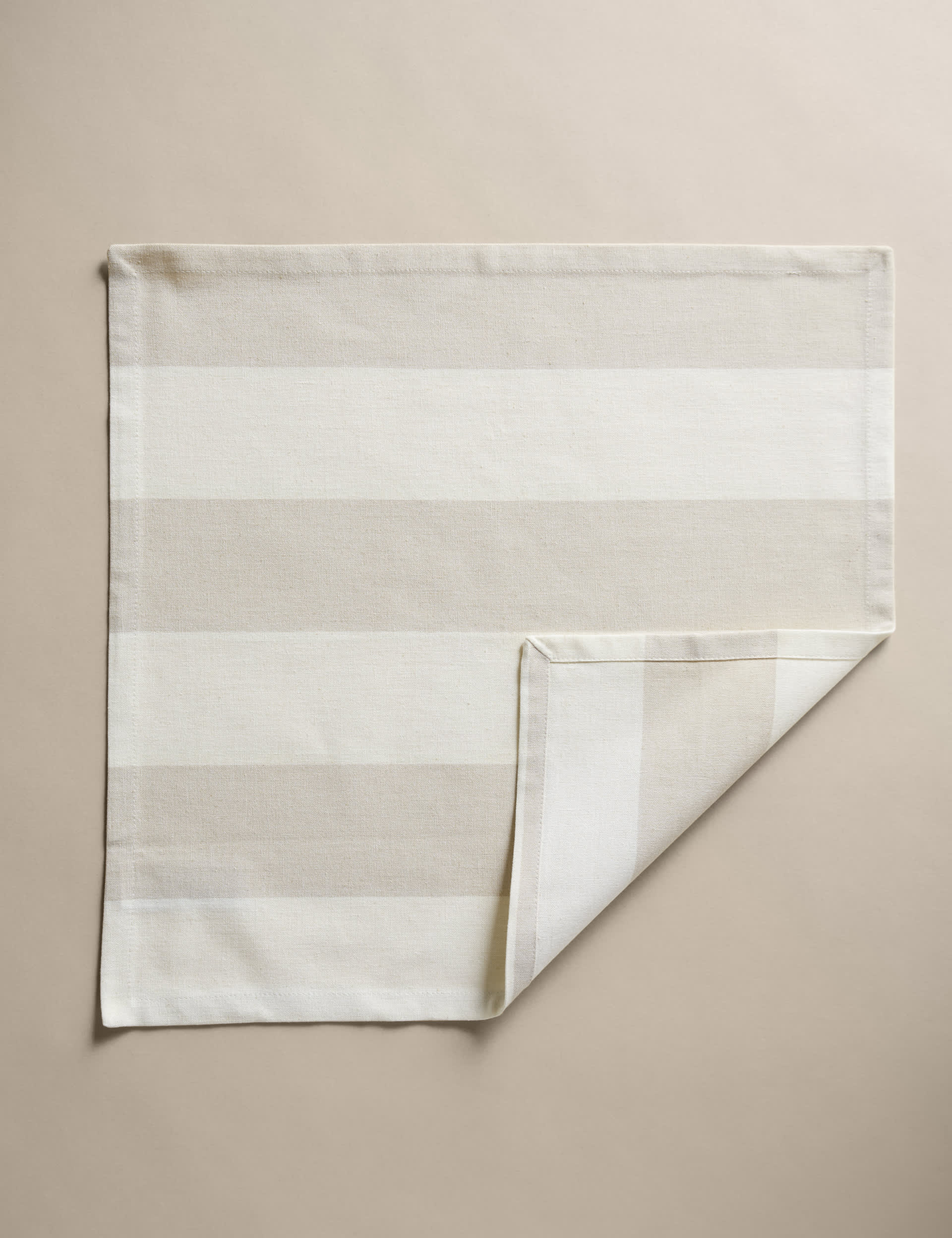 Cotton with linen wide stripe napkins, set of 4 (British brand)