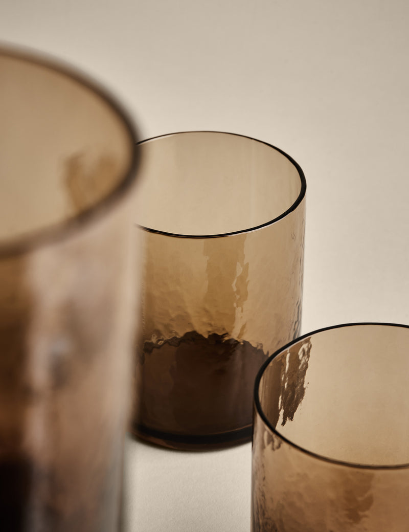 Set of 4 hammered glass tumblers (British brand)