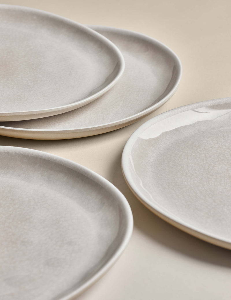 Set of 4 Linen Reactive Picnic Dinner Plates