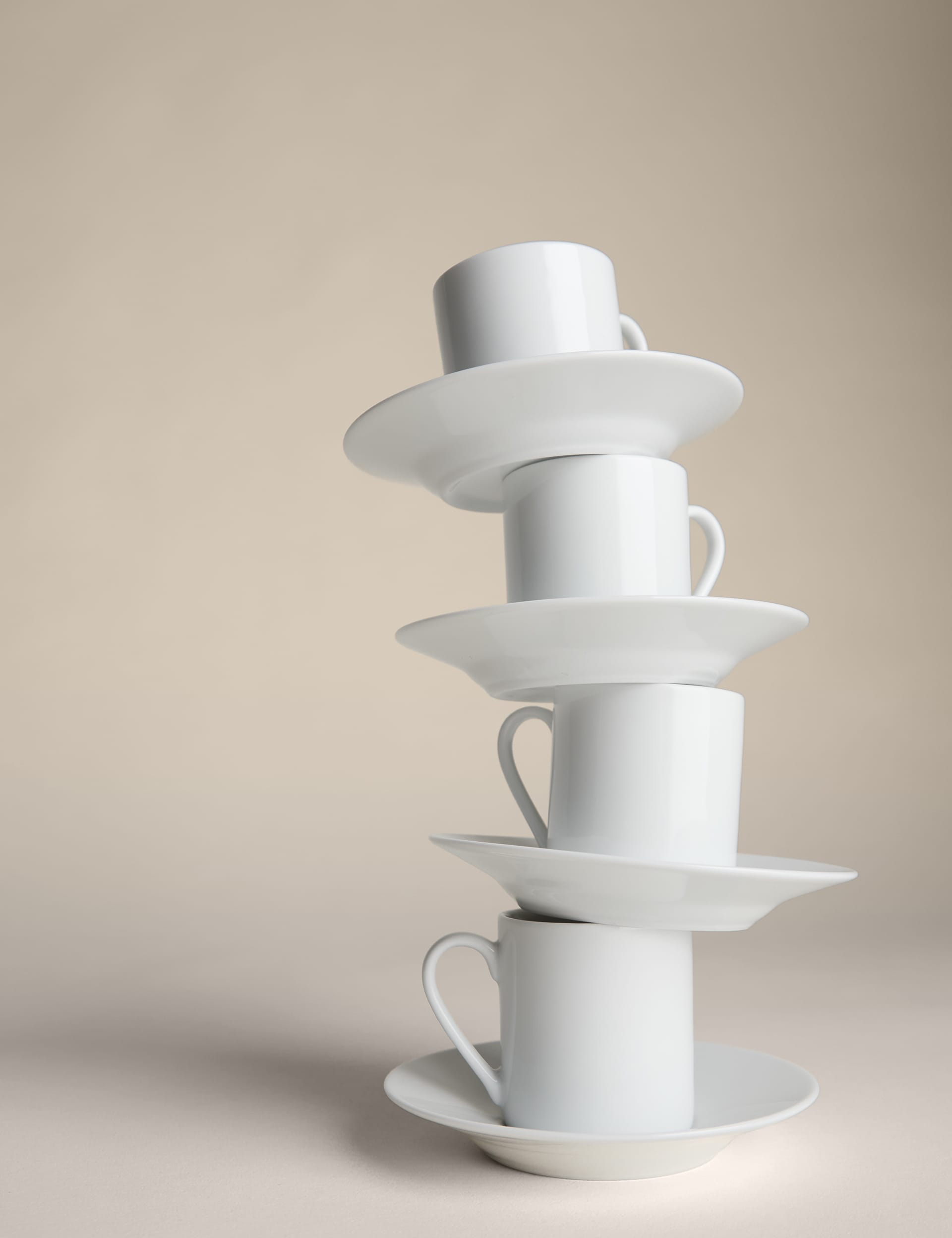 Porcelain espresso cups and saucers set of four (British brand)