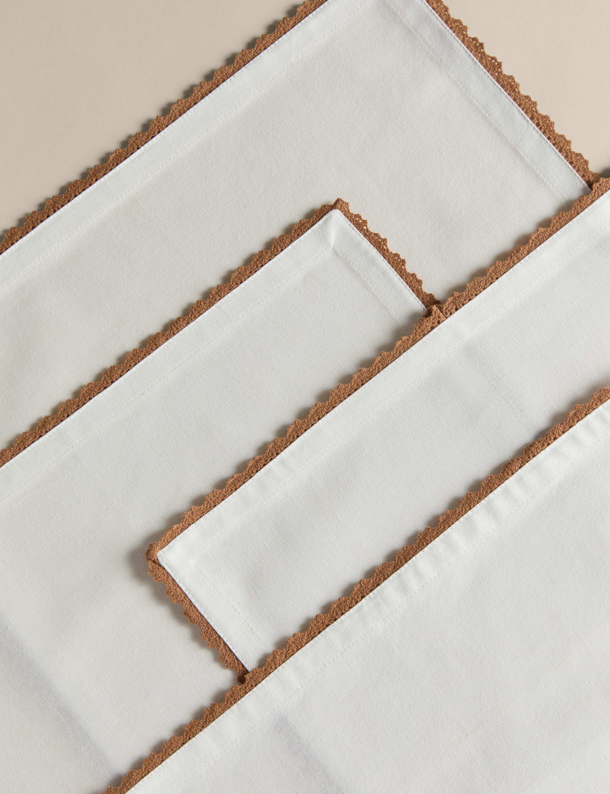 Pure Cotton Napkins with Lace Border 40x40 cm (British brand)