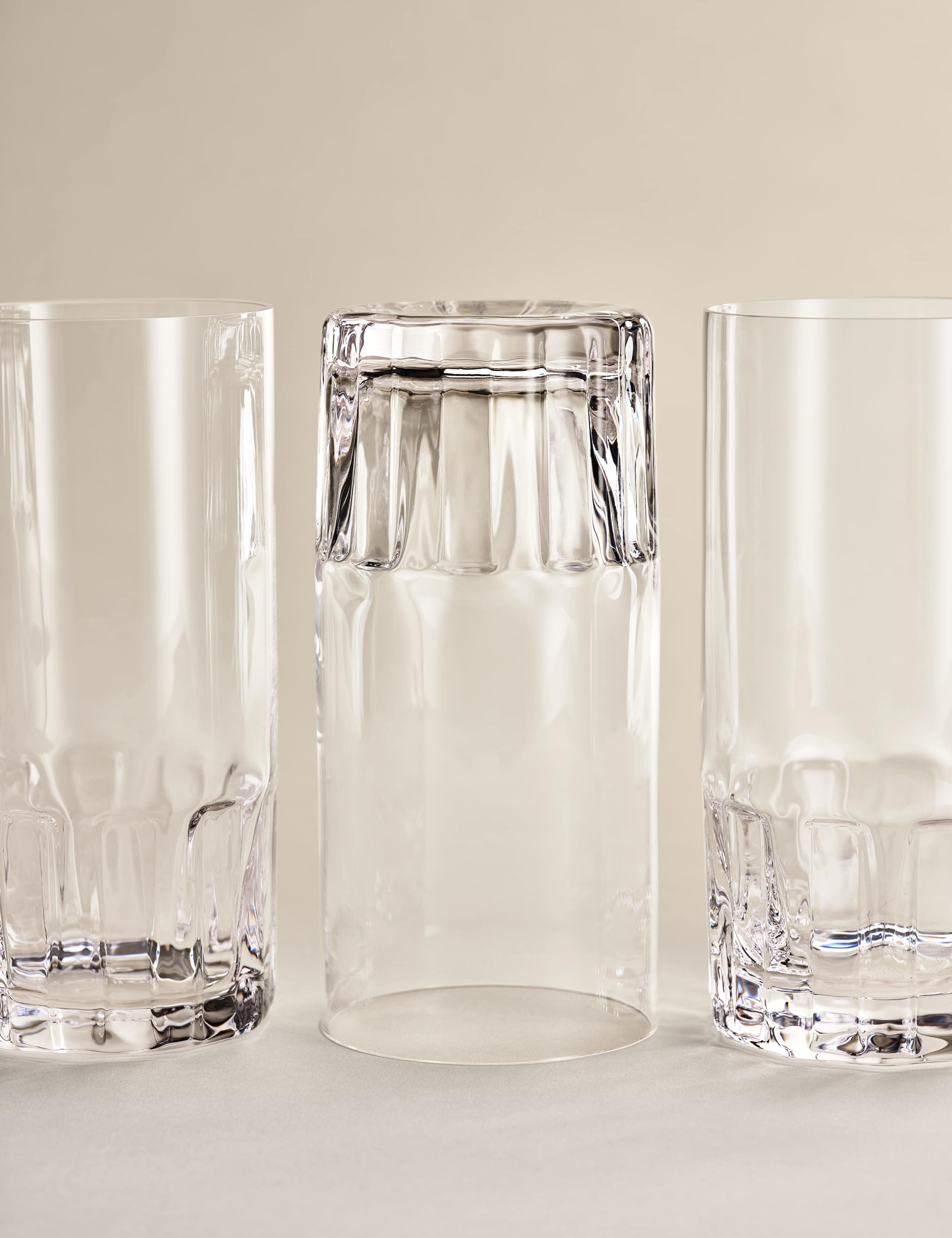 M&S X Kelly Hoppen textured hi ball glasses set of 4 (British brand)
