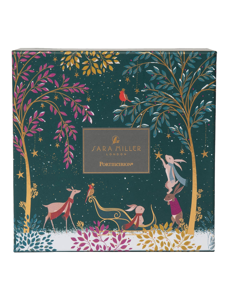 Sara Miller Woodland Tales fine china mugs set of four (British brand)