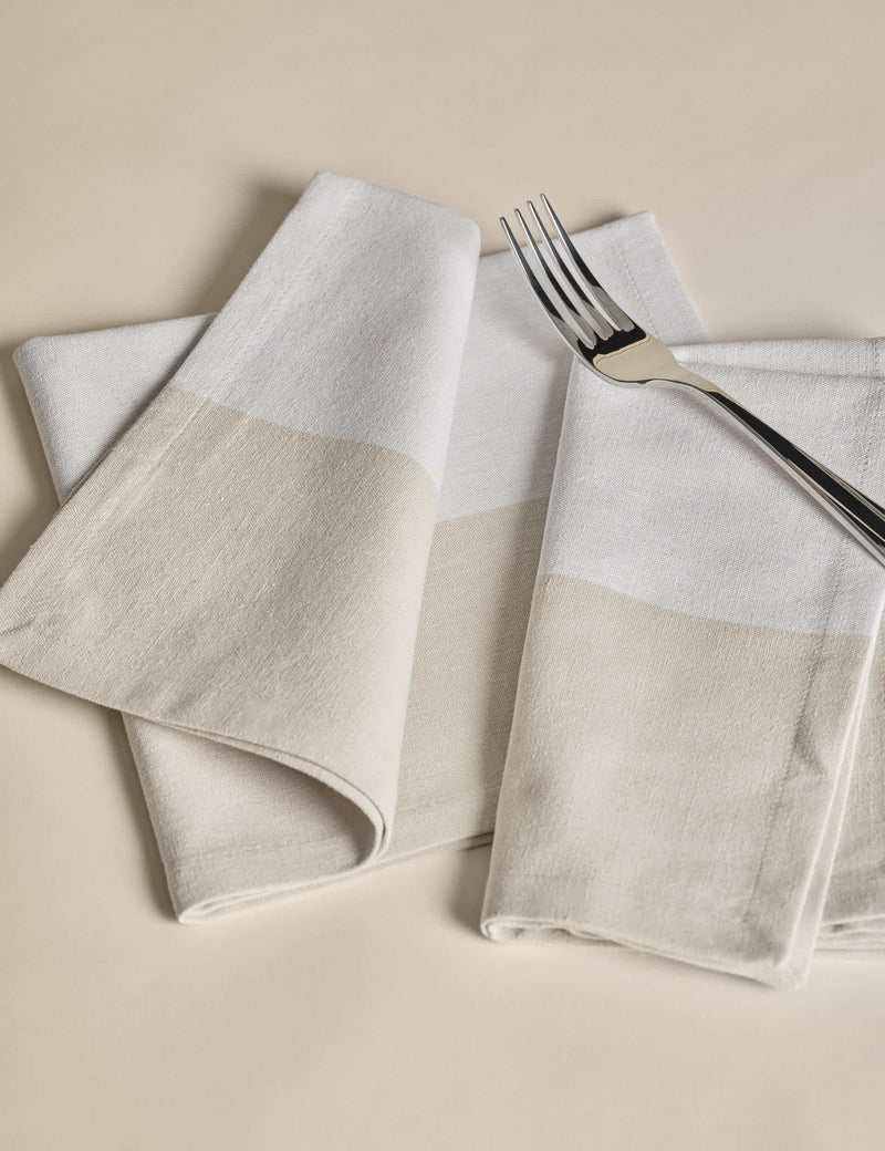 M&S X Kelly Hoppen woven banded napkins set of 4 (British brand)
