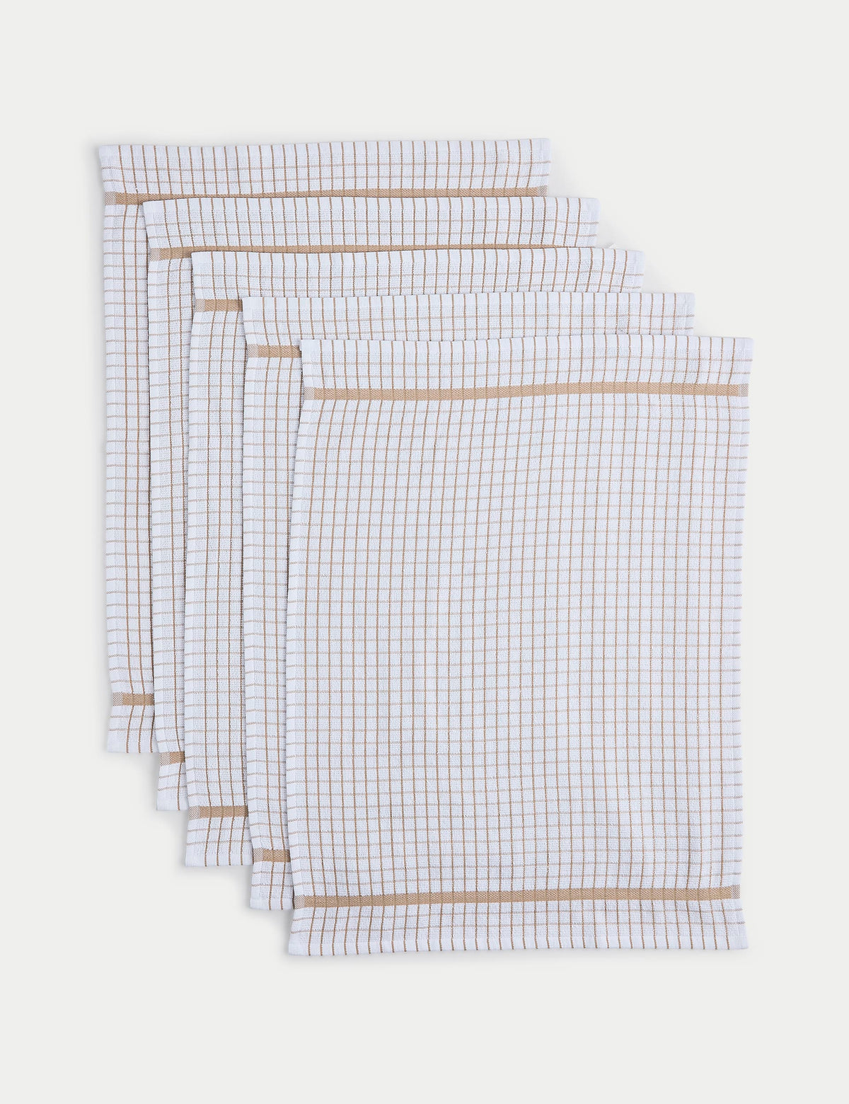 Set of 5 checked terry tea towels (British brand)