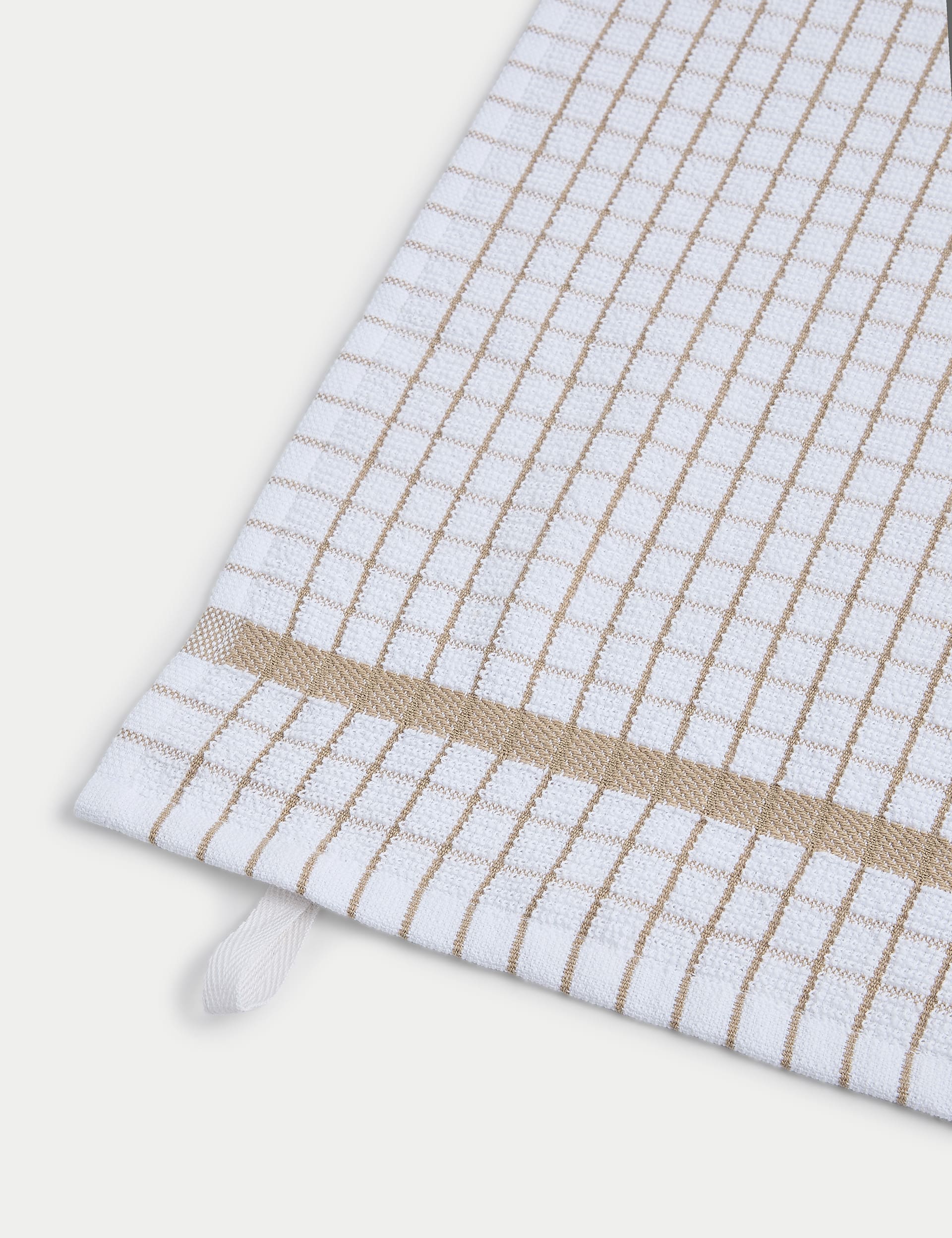 Set of 5 checked terry tea towels (British brand)