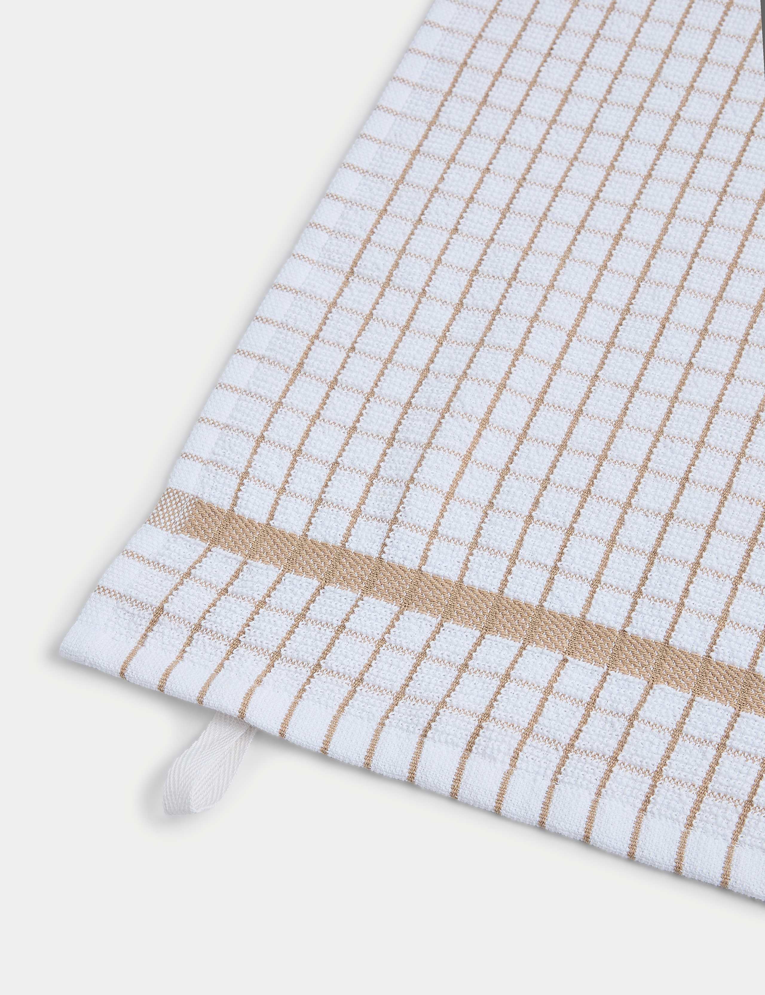 Set of 5 checked terry tea towels (British brand)