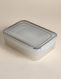 Set of 5 kitchen storage tubs with clip lids and various sizes (British brand)