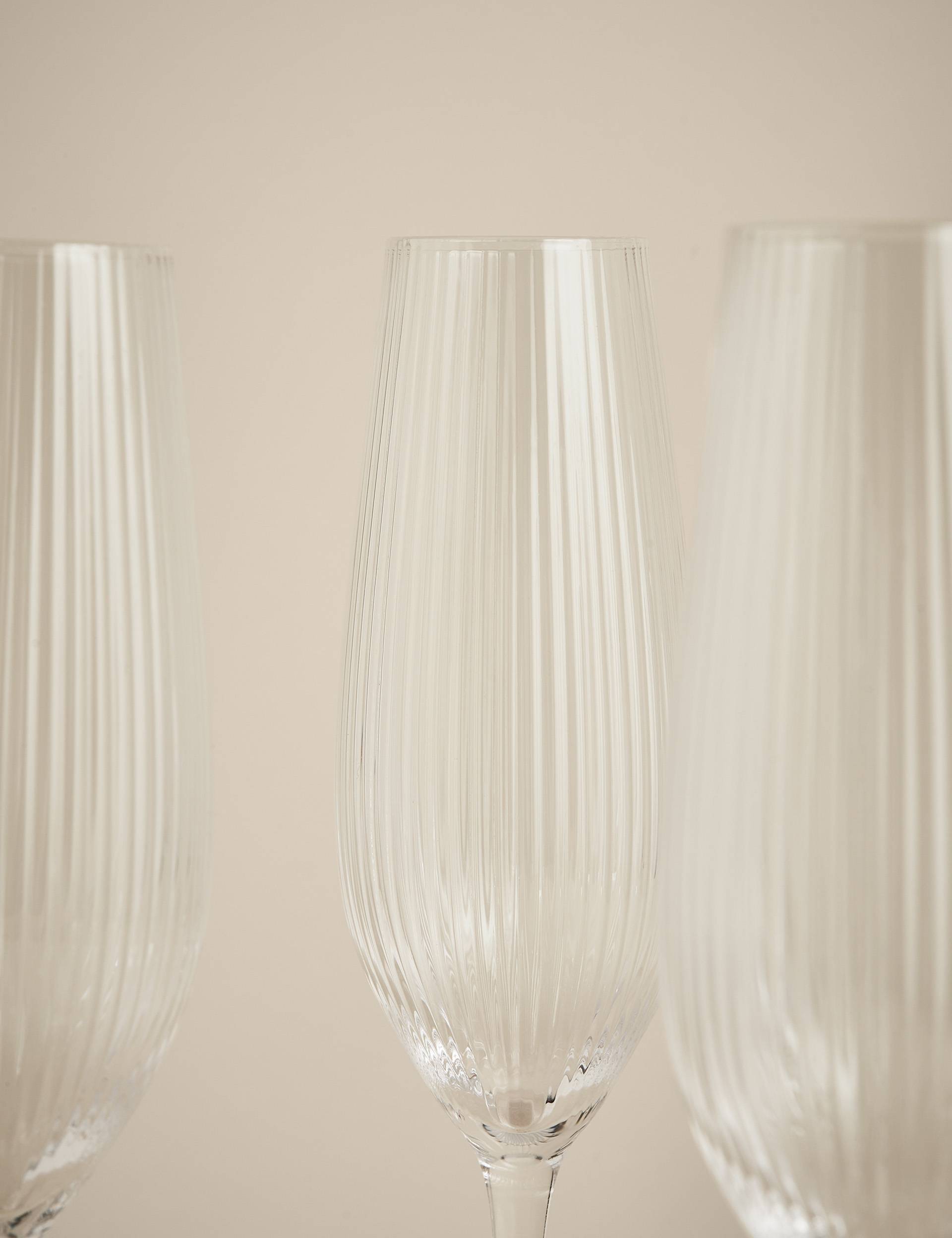 Maxim Optic champagne flutes set of 6 (British brand)