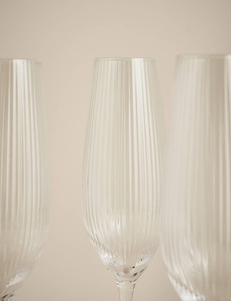 Maxim Optic champagne flutes set of 6 (British brand)