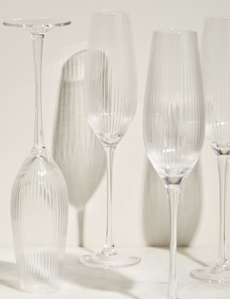 Maxim Optic champagne flutes set of 6 (British brand)