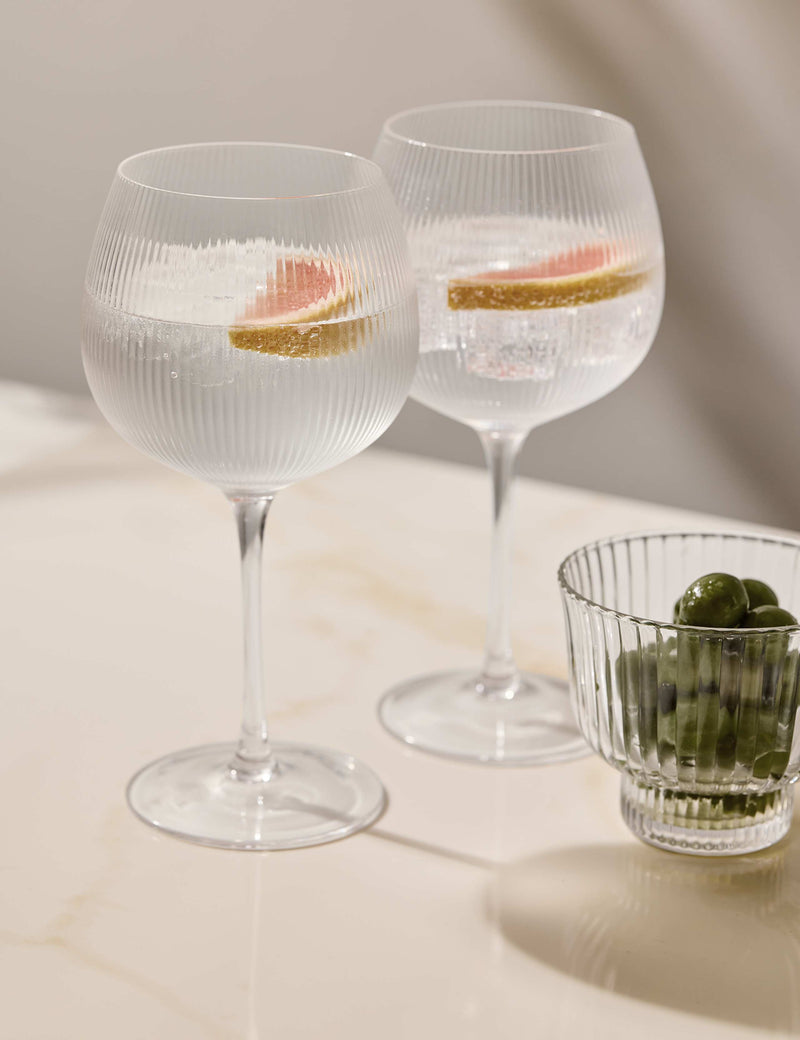 Maxim optic ribbed gin glasses set of 6 (British brand)