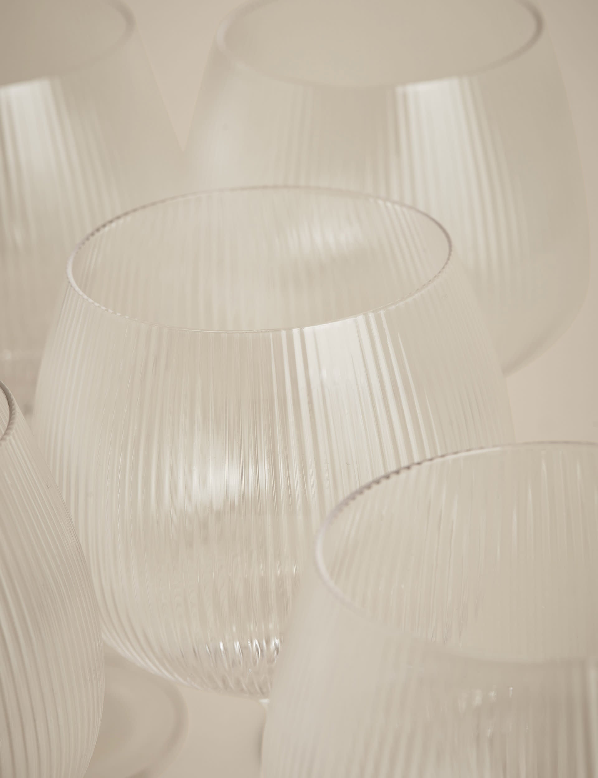 Maxim optic ribbed gin glasses set of 6 (British brand)
