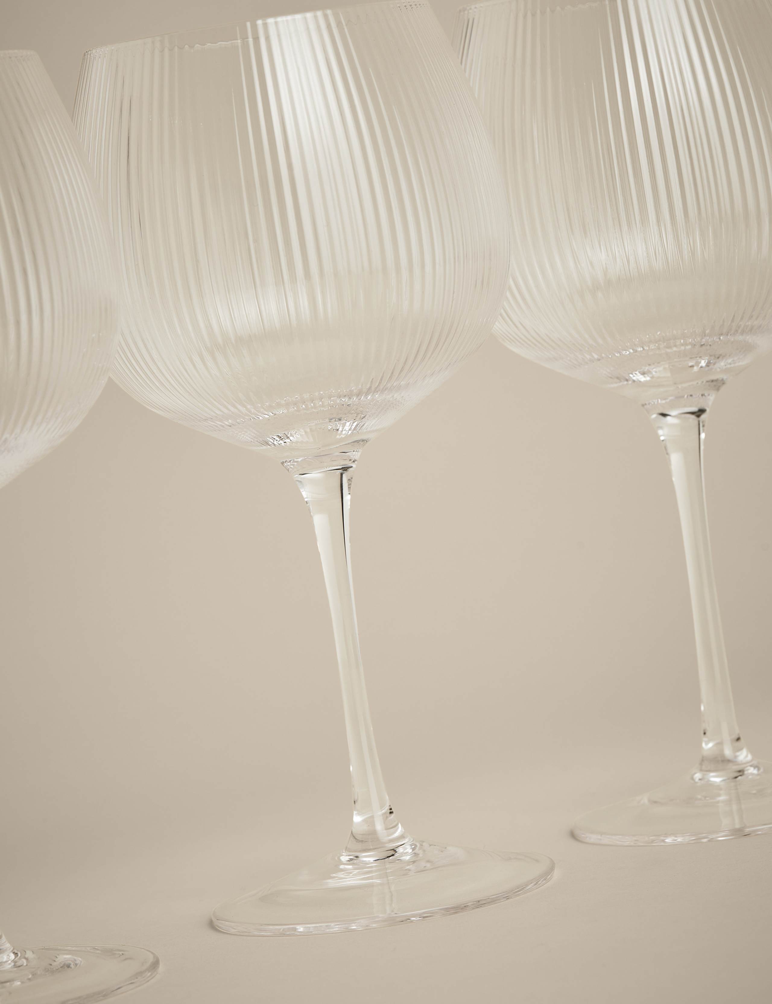 Maxim optic ribbed gin glasses set of 6 (British brand)