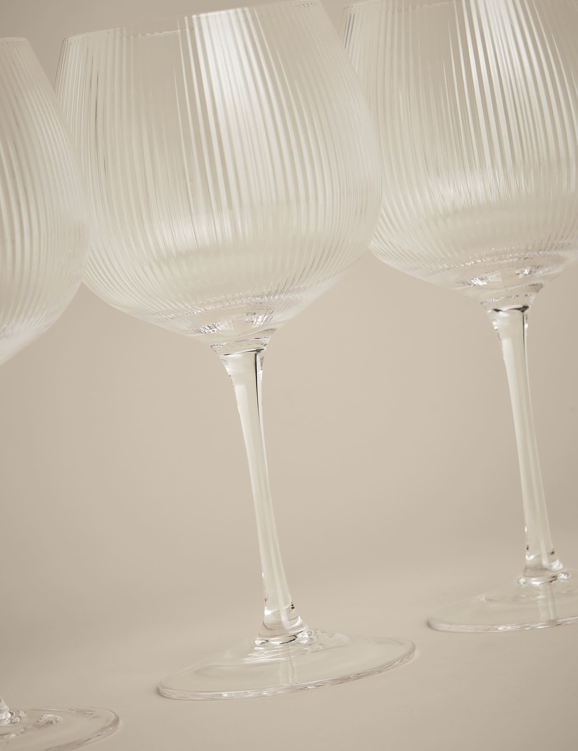 Maxim optic ribbed gin glasses set of 6 (British brand)