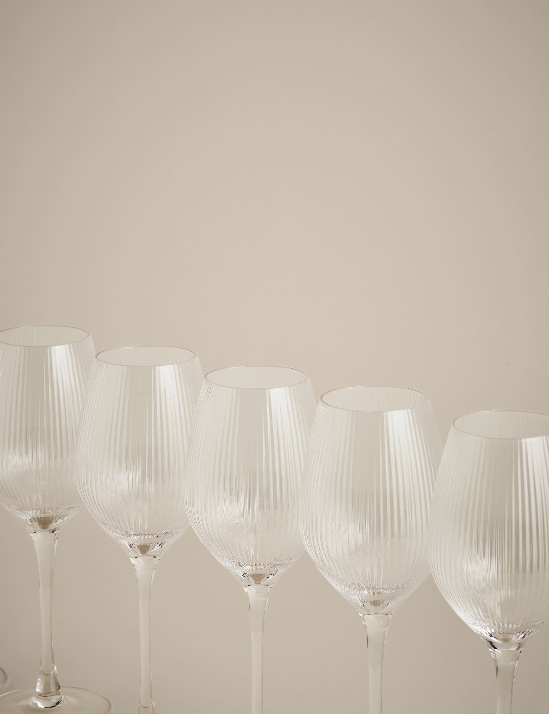 Maxim Optic ribbed wine glasses set of 6 (British brand)