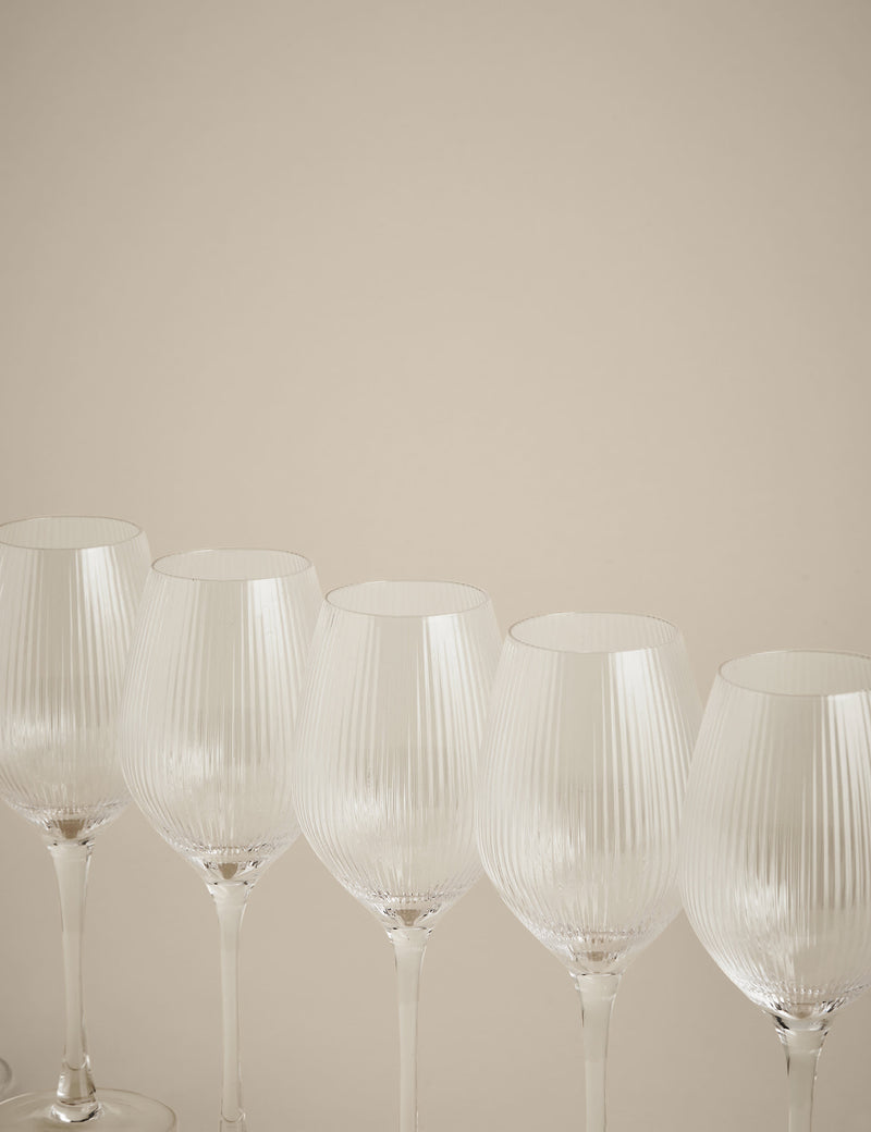 Maxim Optic ribbed wine glasses set of 6 (British brand)