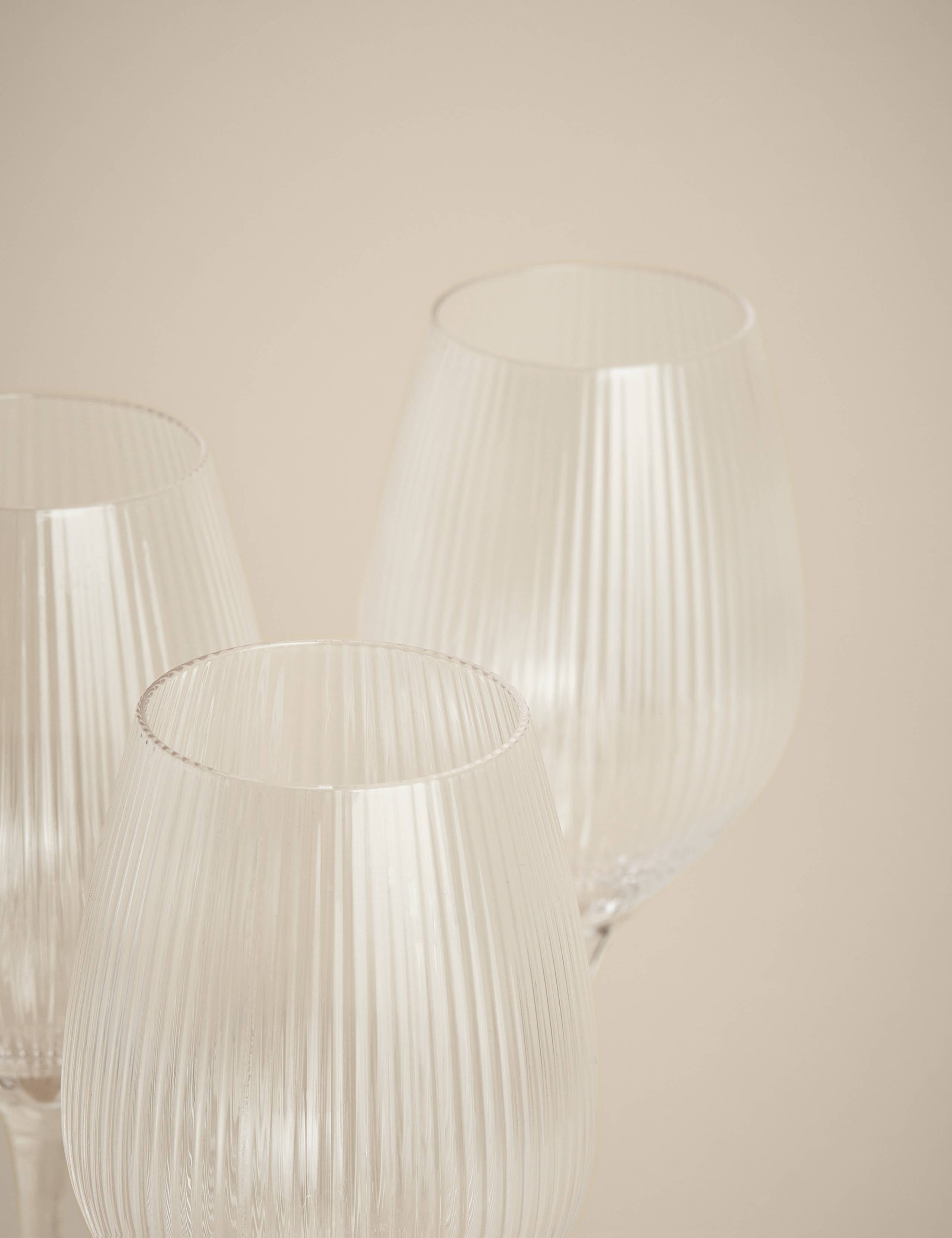 Maxim Optic ribbed wine glasses set of 6 (British brand)