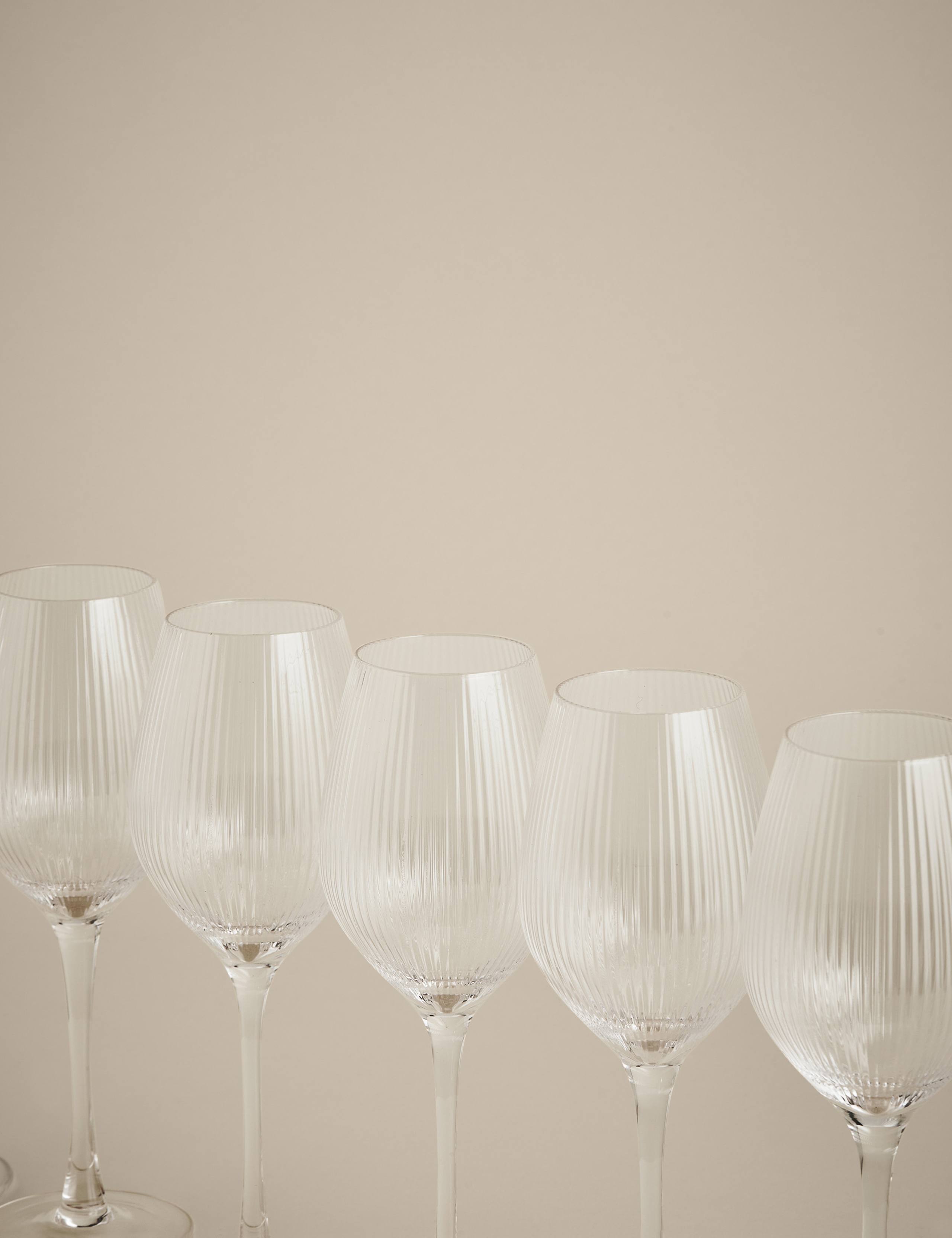 Maxim Optic ribbed wine glasses set of 6 (British brand)