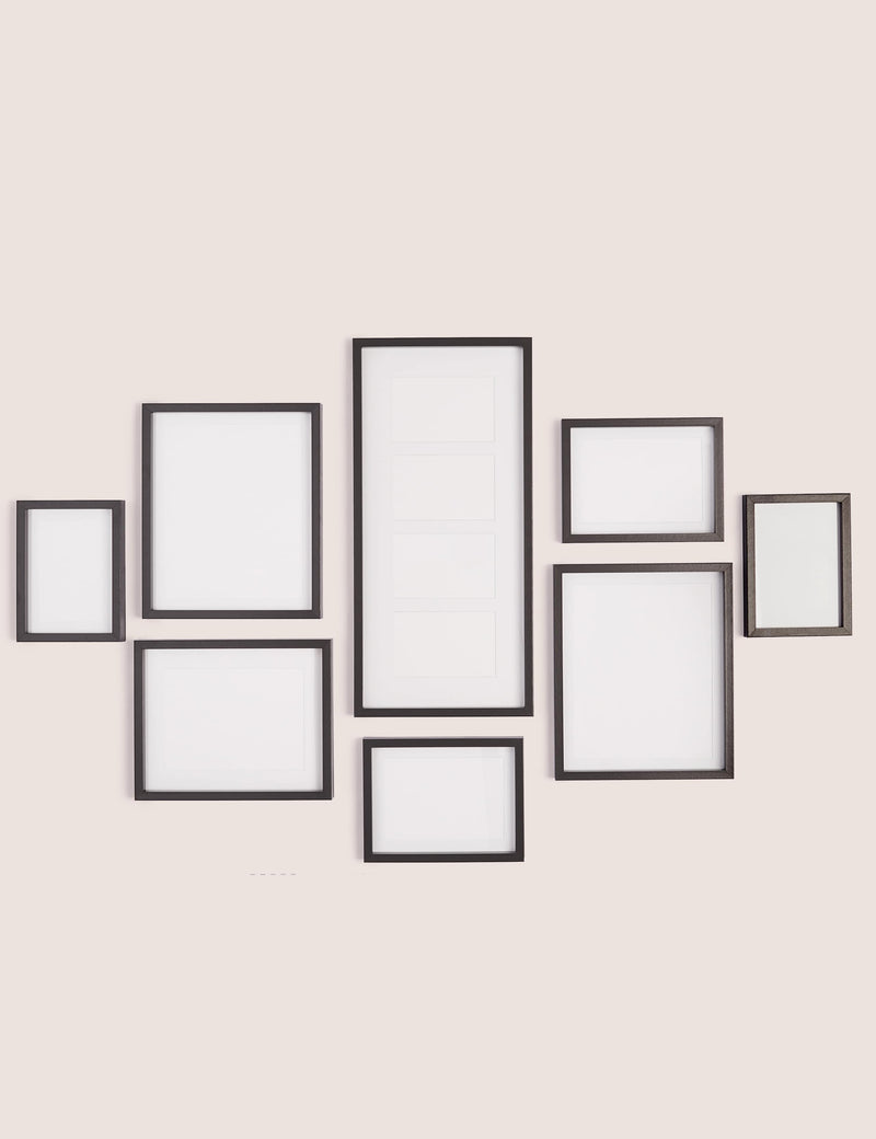 Set of 8 gallery photo frames (British brand)