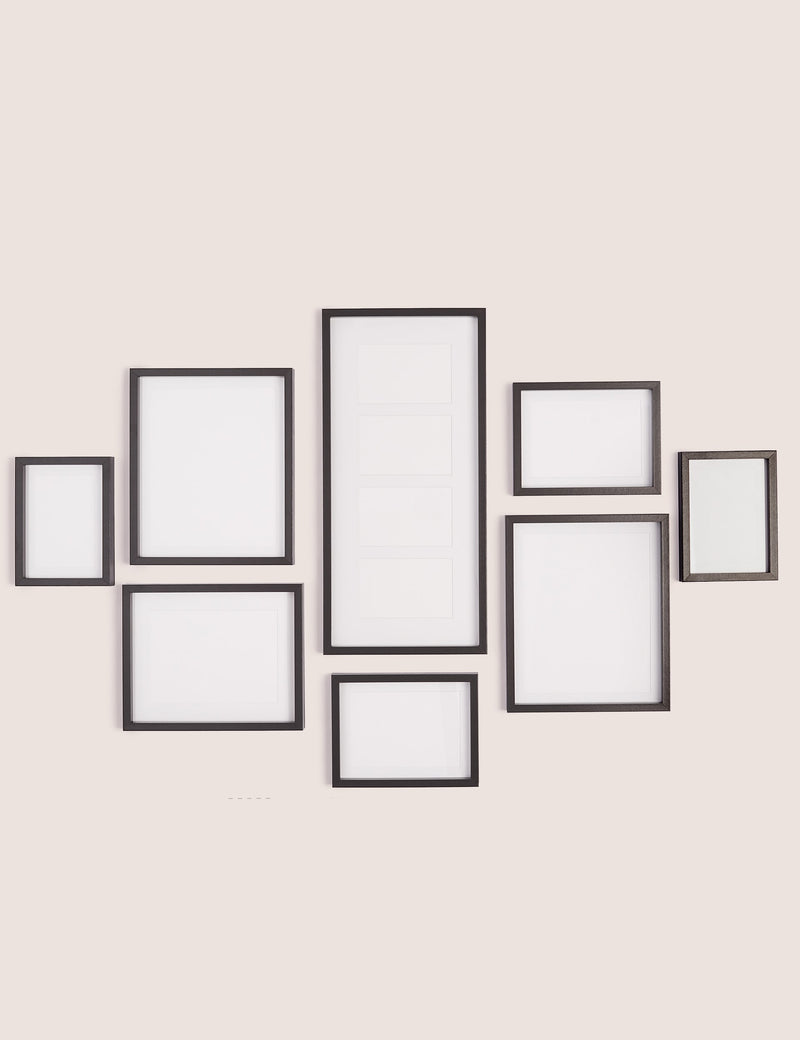 Set of 8 gallery photo frames (British brand)