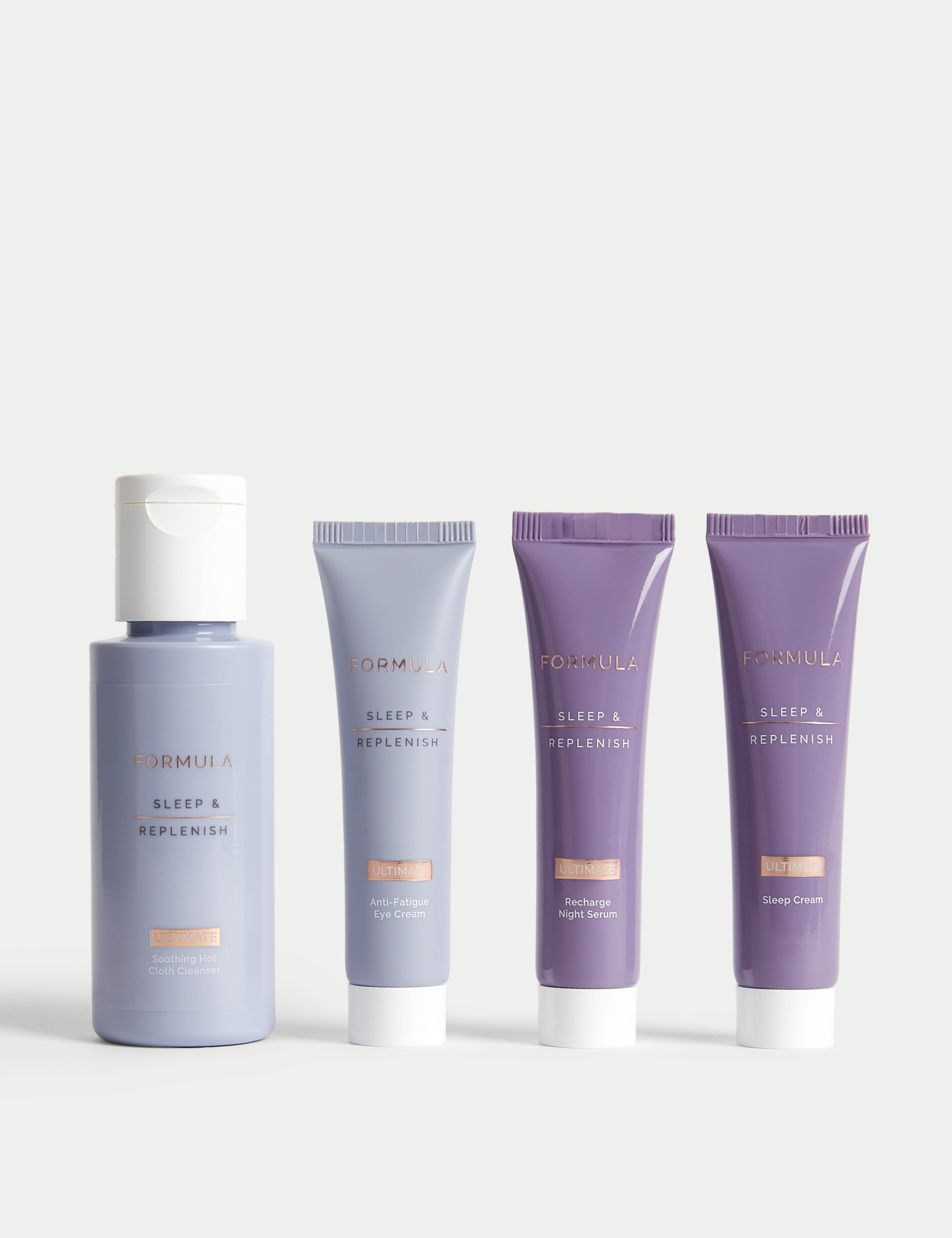 Sleep & Replenish night skincare discovery set (British brand)
