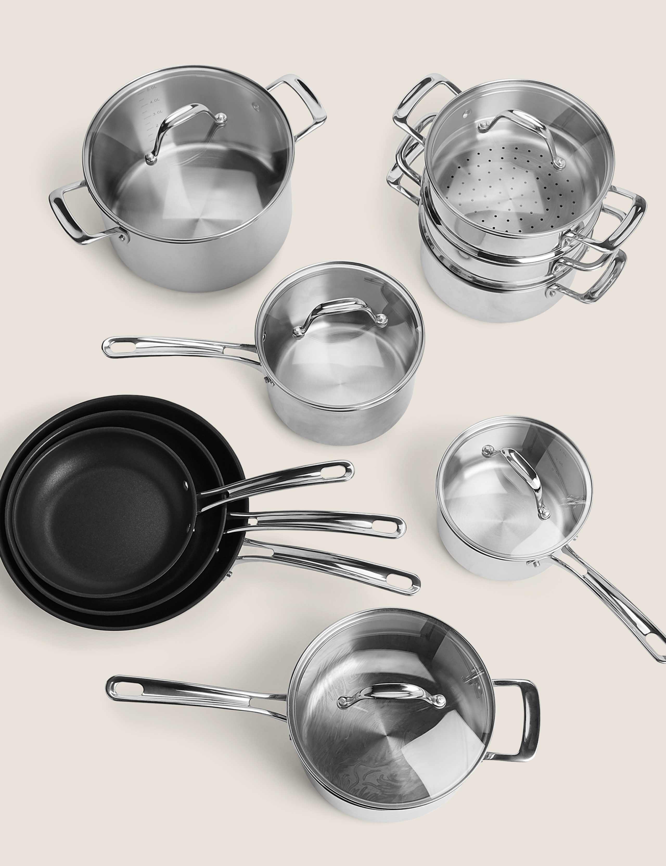 Stainless Steel Frying Pan Medium 24cm (British brand)