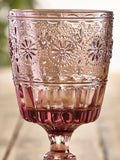 Set of 4 Multi Multi Claro Embossed Wine Glasses, imported from the UK