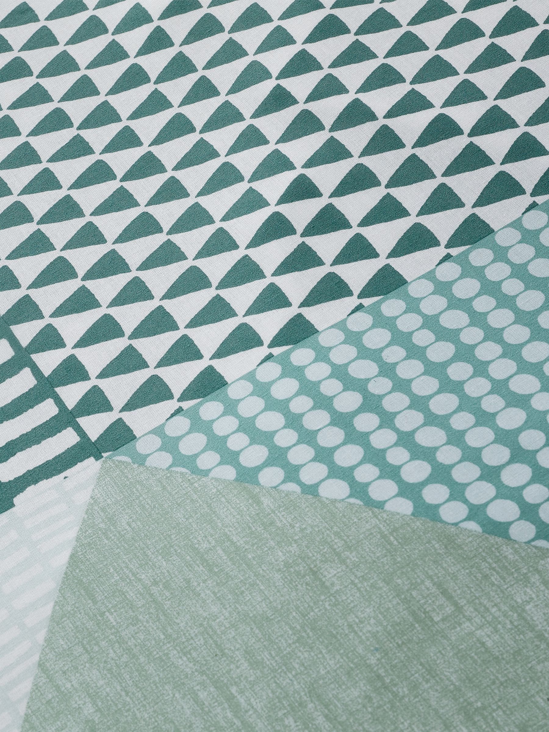 Catherine Lansfield Green Larsson Geo duvet cover and pillowcase set - British product