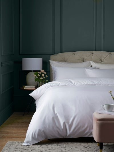 White Collection Luxe 1000 Thread Count Sateen Plain Duvet Cover Set