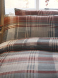 Appletree Connolly Check Brushed Red duvet cover and pillowcase set - British product