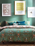 Furn Green Lunawood reversible duvet cover and pillowcase set - British product