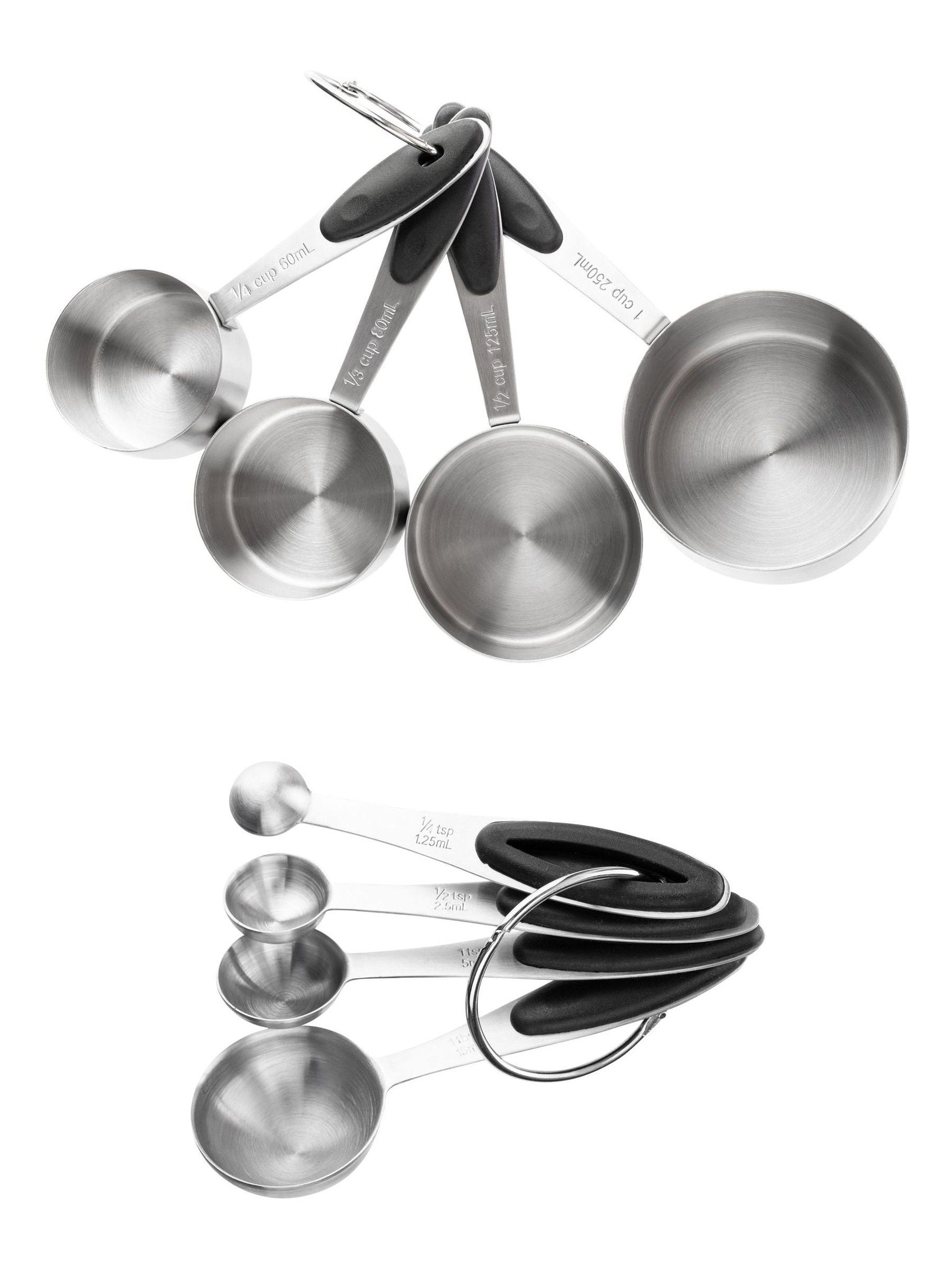 Black measuring cups and spoons set - British product